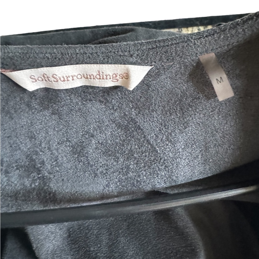 Soft Surroundings Grey Cascading Front Open Suede… - image 4